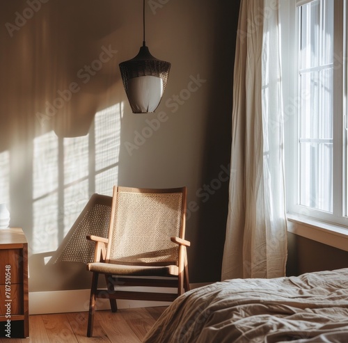 Bedroom With Bed, Chair, and Window