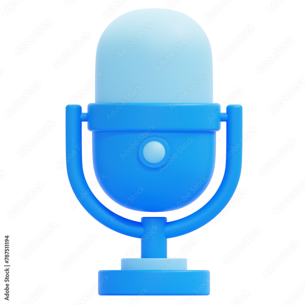 PNG 3D Mic icon isolated on a white background PNG 3D Mic icon isolated on a white background