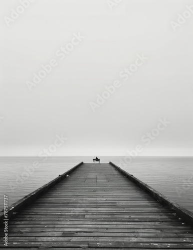 Long Pier Extending Into the Ocean