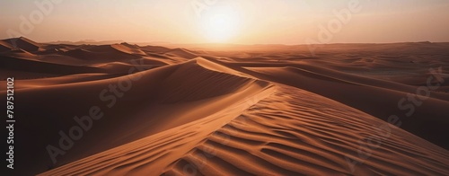 Sun Setting Over Sand Dunes