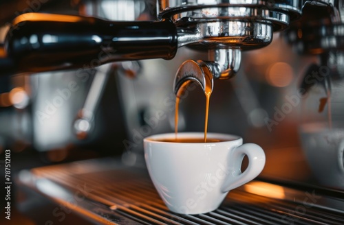 Pouring Liquid Into a Cup of Coffee