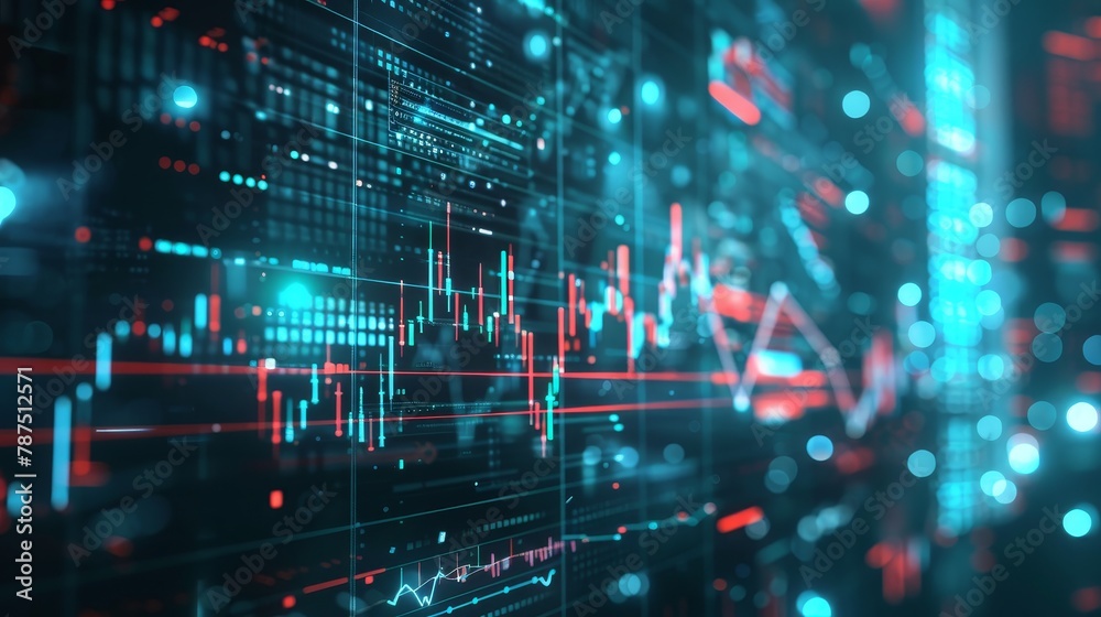 A futuristic AI analyzing financial trends  AI generated illustration