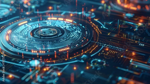 Wallpaper Mural A futuristic 3d visualization of a digital currency exchange platform  AI generated illustration Torontodigital.ca