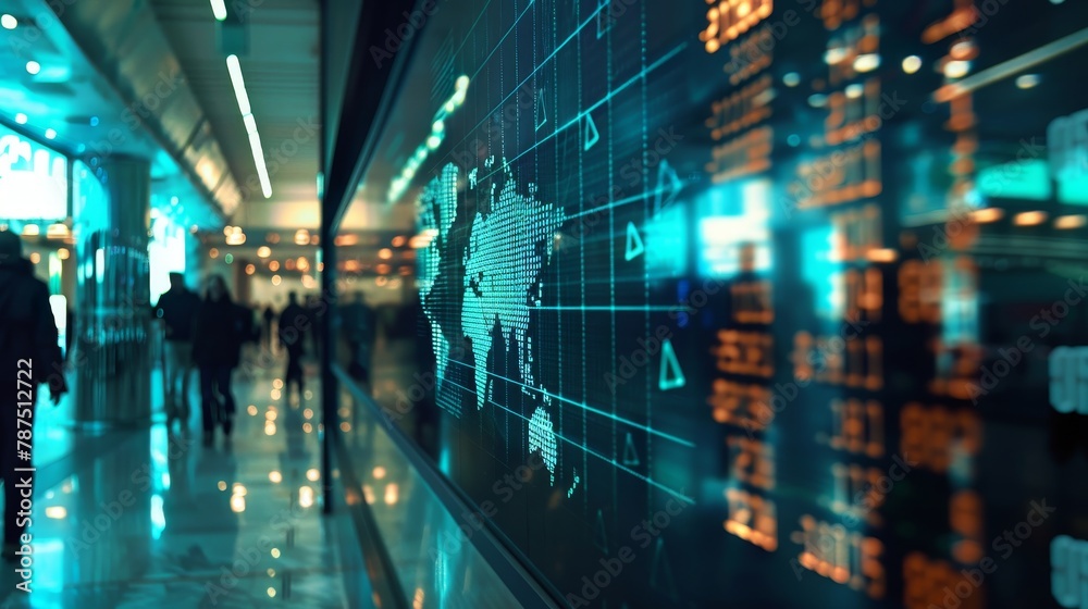 A futuristic digital display showing real-time currency exchange rates AI generated illustration A futuristic digital display showing real-time currency exchange rates AI generated illustration