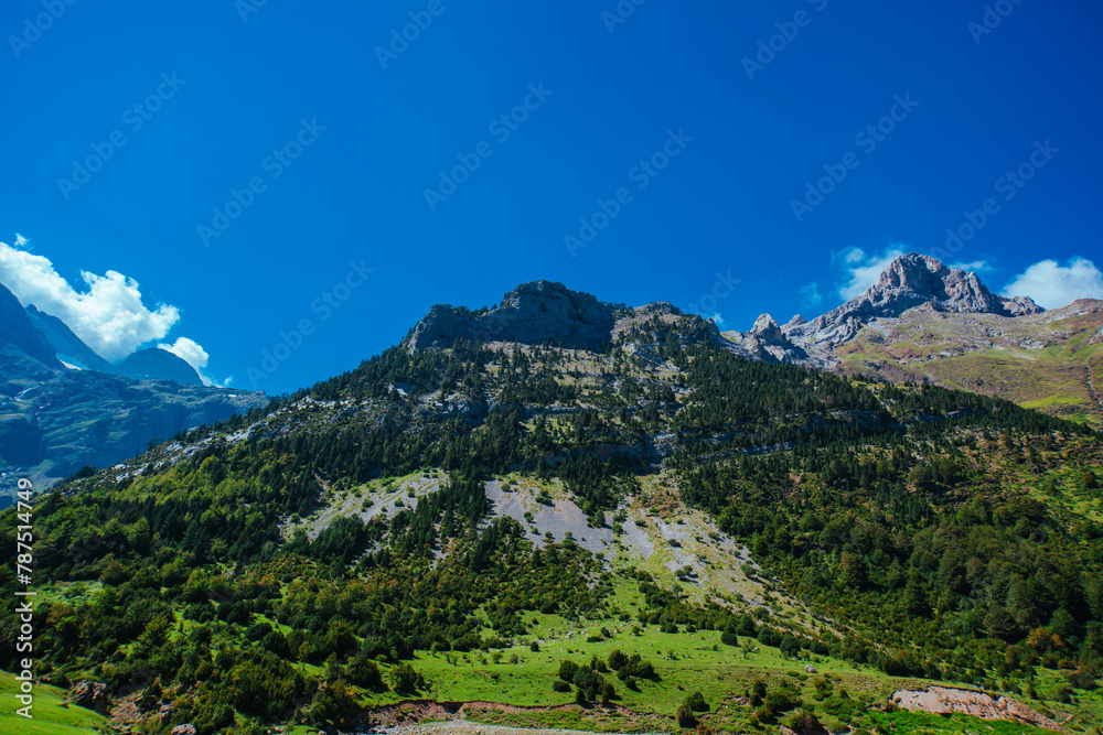 Picturesque landscape of the Pyrenees Mountains in summer