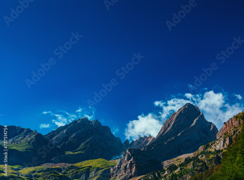 Picturesque landscape of the Pyrenees Mountains in summer