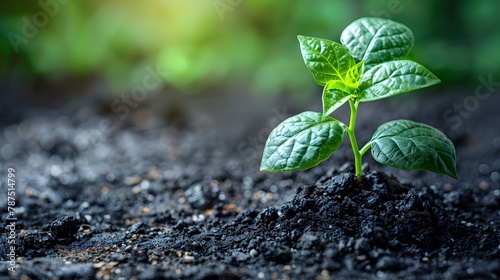 Seedling of Promise: Growth and Eco-consciousness. Concept Sustainable Living, Gardening Tips, Eco-Friendly Habits, Plant Care, Green Initiatives