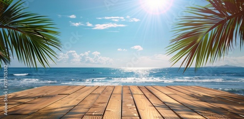 Wooden Deck Overlooking Ocean