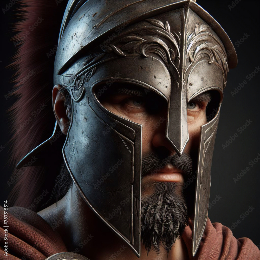 Spartan warrior in armor with shield, antique Greek military soldier. Illustration of an antique spartan warrior in armor with a spear in the forest, an ancient soldier in a helmet. Spartan warrior in armor with shield, antique Greek military soldier. Illustration of an antique spartan warrior in armor with a spear in the forest, an ancient soldier in a helmet.