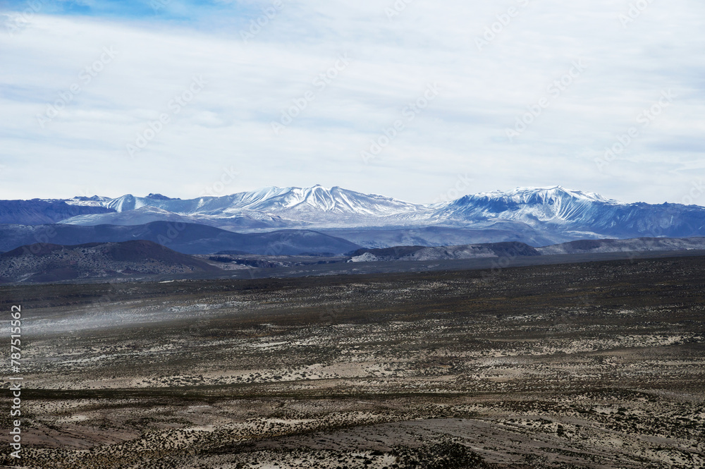 Beautiful landscape composed of mountains with snow in the Bolivian highlands Beautiful landscape composed of mountains with snow in the Bolivian highlands