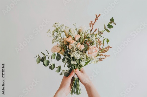 Person Holding Bunch of Flowers