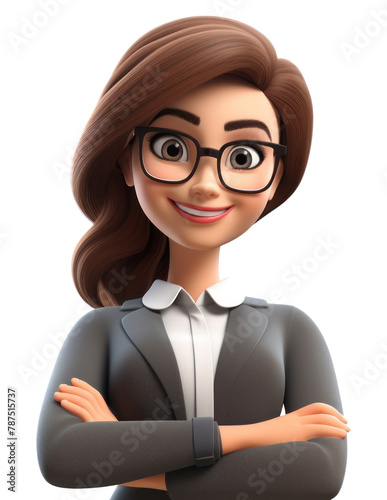 PNG Cartoon smiling adult woman