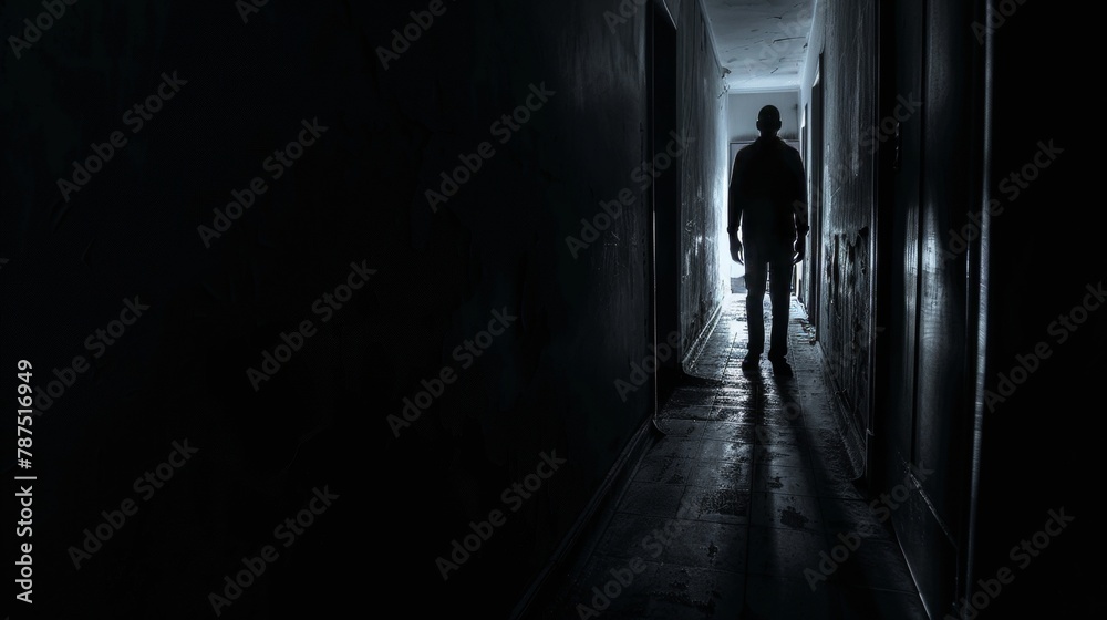 A shadowy figure lurking in the shadows  AI generated illustration