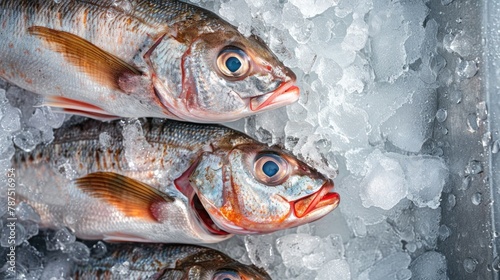 Fresh fish seen from above