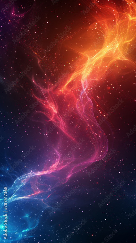Swirling red and blue cosmic nebula. Swirling red and blue cosmic nebula.