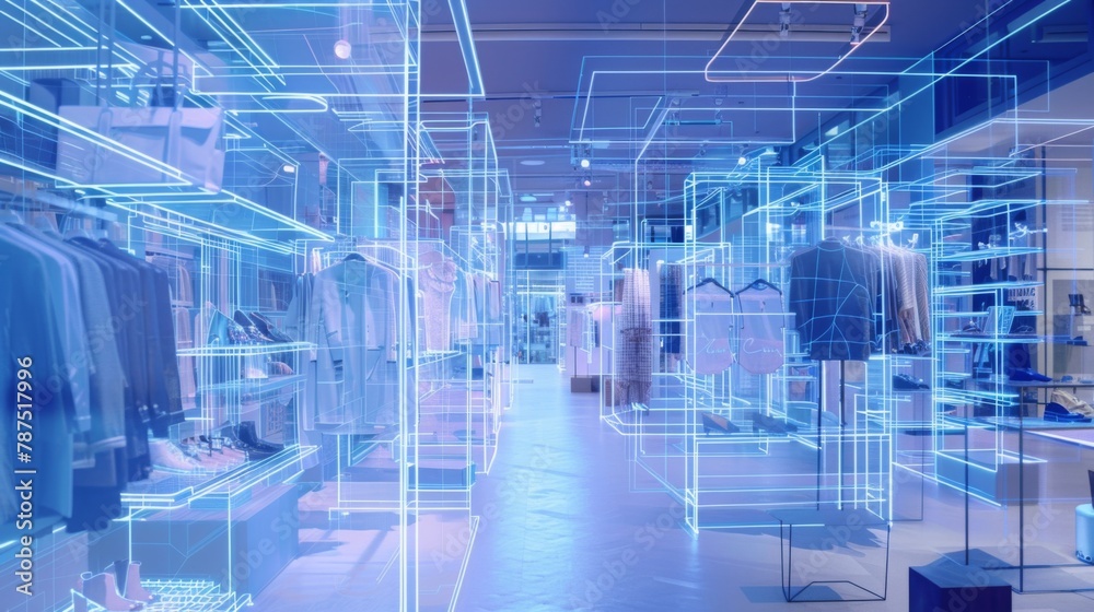 Obraz premium Room Filled With Blue Lights