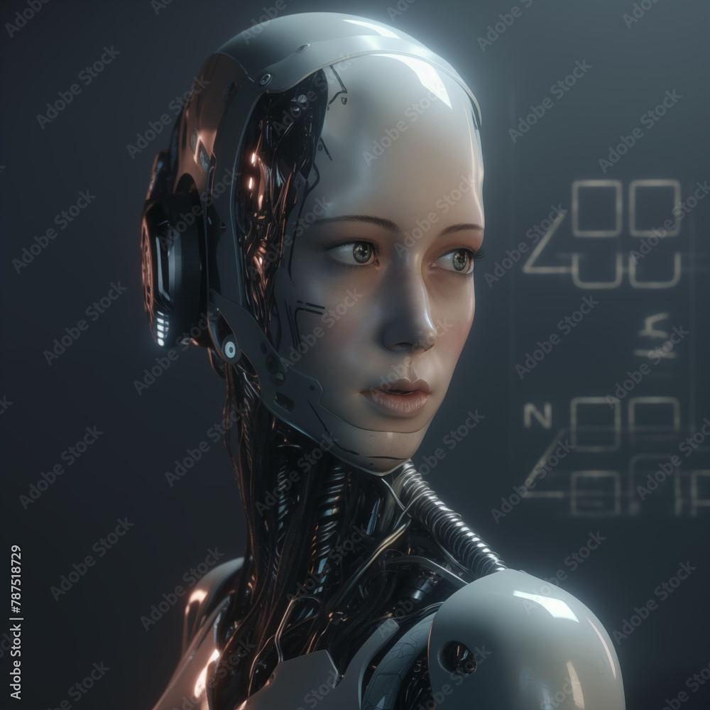 A beautiful female humanoid robot A beautiful female humanoid robot