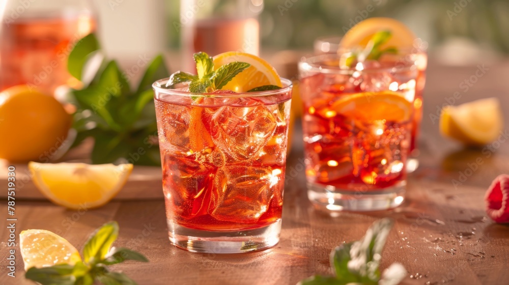 Glasses of Drinks on Table Glasses of Drinks on Table