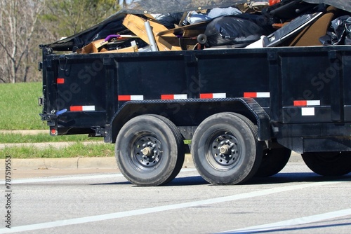 Trailer with trash and refuse 