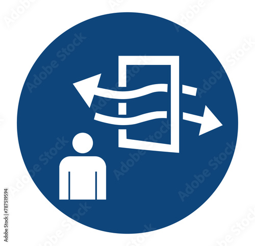 Ventilate before and during entering symbol
