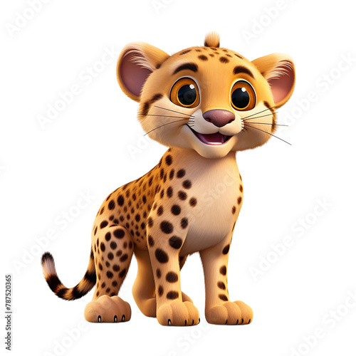 leopard cartoon isolated on white