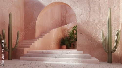 Palm Tree Against Pink Wall