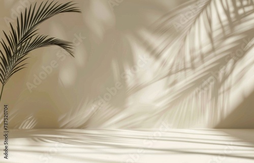 Shadow of Palm Tree Leaves on Wall