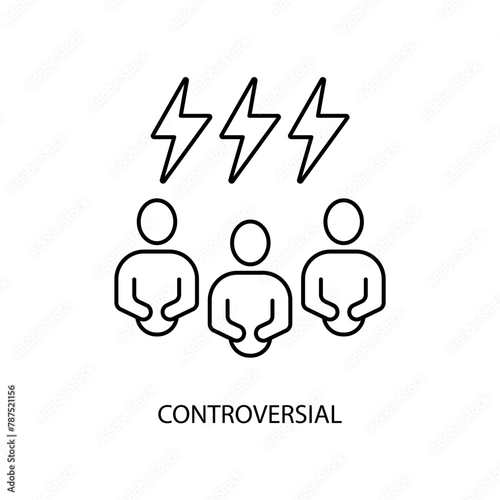 controversial concept line icon. Simple element illustration. controversial concept outline symbol design. controversial concept line icon. Simple element illustration. controversial concept outline symbol design.
