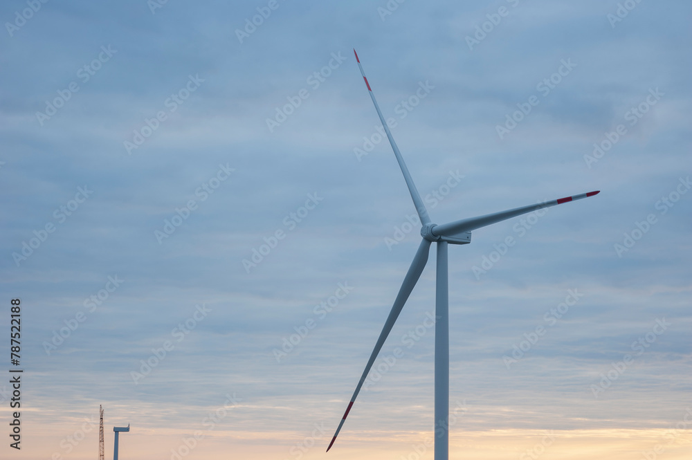 Obraz premium wind turbines and the environment of a beautiful sunny day