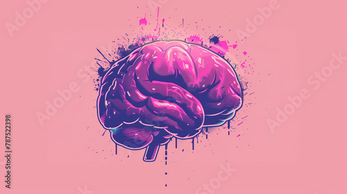 Flux d'Inspiration : Illustration Vectorielle d'un Cerveau photo
