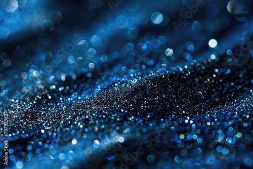 Closeup dust of metallic pigment sparkling with blue color