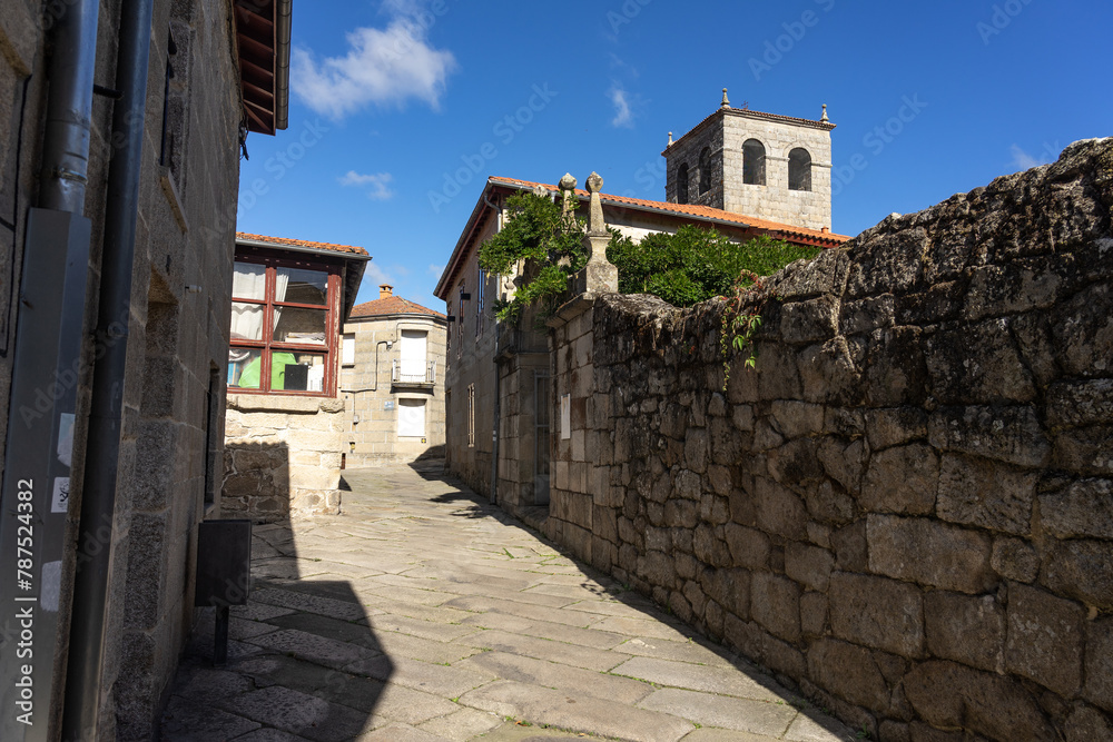 Streets of the old town in the medieval village of Allariz, Orense, Galicia, Spain.