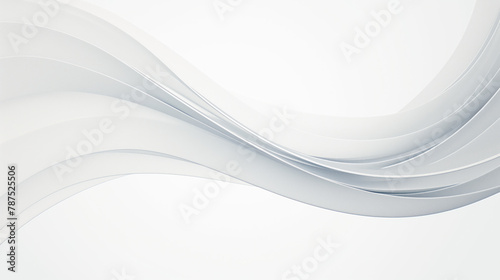 Elegant abstract background with flowing white wave. Minimalistic white background with a curved line.