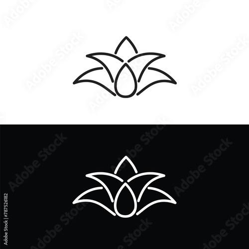 Lotus icon vector logo design template