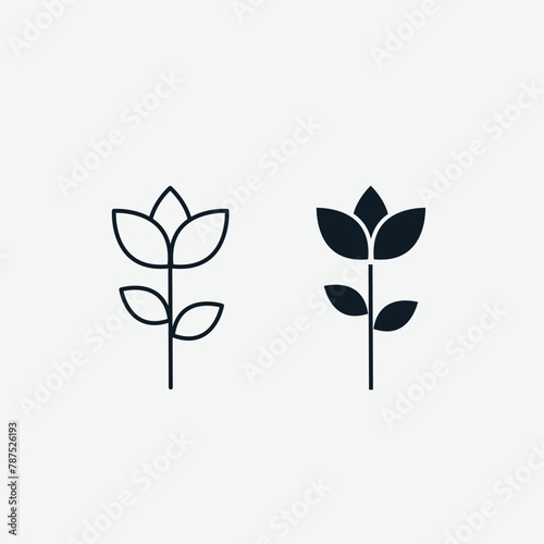 Lotus icon vector logo design template
