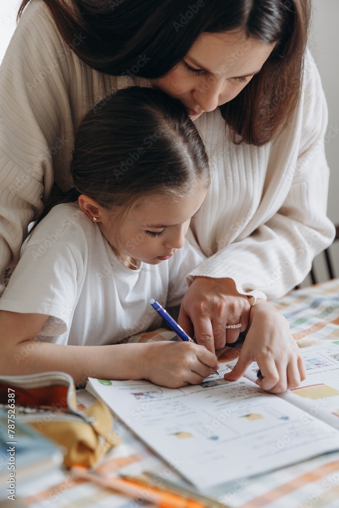 Young Girl Studying at Home Young Girl Studying at Home
