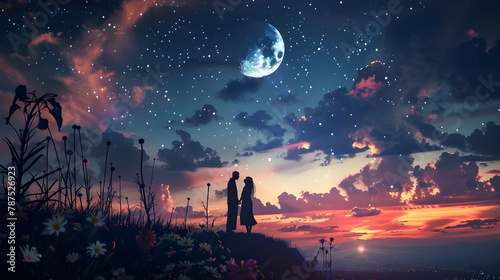 Starlit Proposal Against the Backdrop of a Cityscape