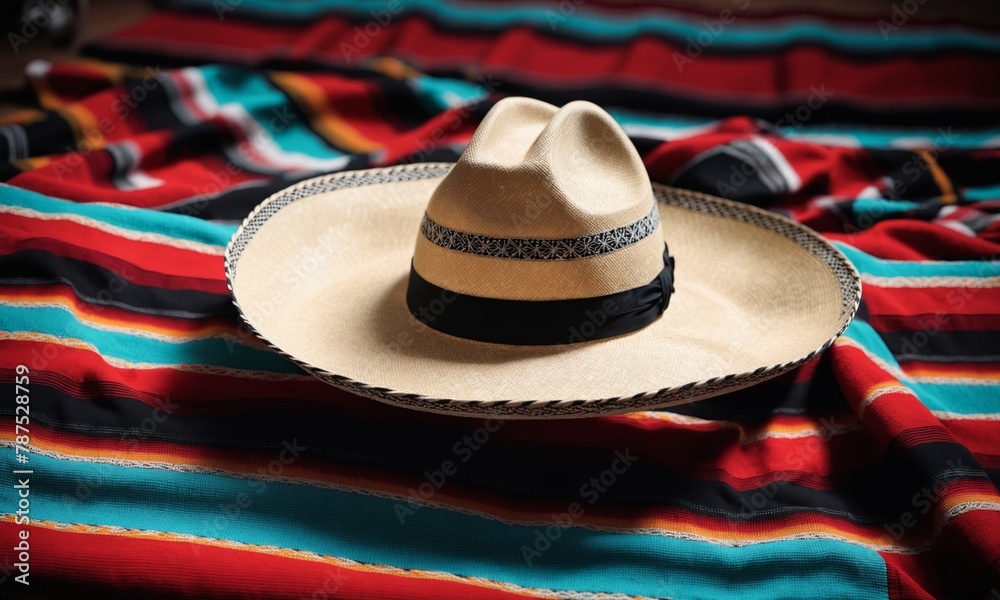 Mexican hat and colorful plaid