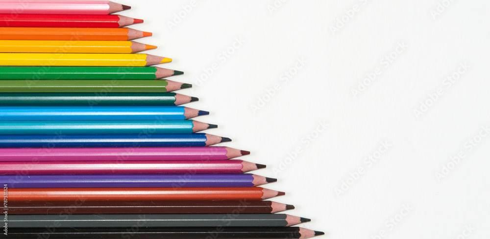 Ladder of bright coloured pencils Ladder of bright coloured pencils