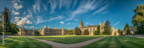 Iconic Panorama of Oxford University: A Blend of Tradition and Nature photo