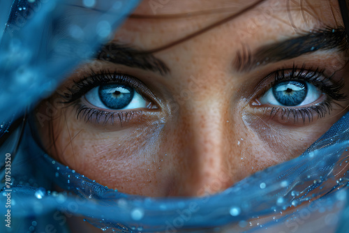 Mystic Woman in Indigo Cradle - A Journey into Self