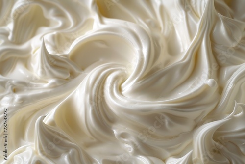 Macro Detail of Creamy Organic Yogurt Peaks