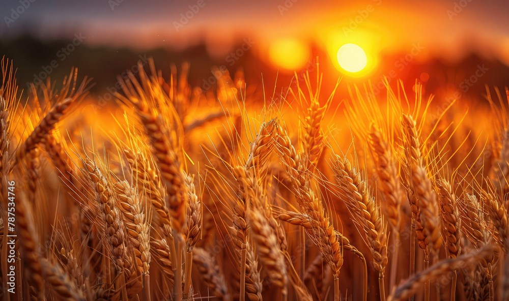 Obraz premium Wheat field, generative ai.