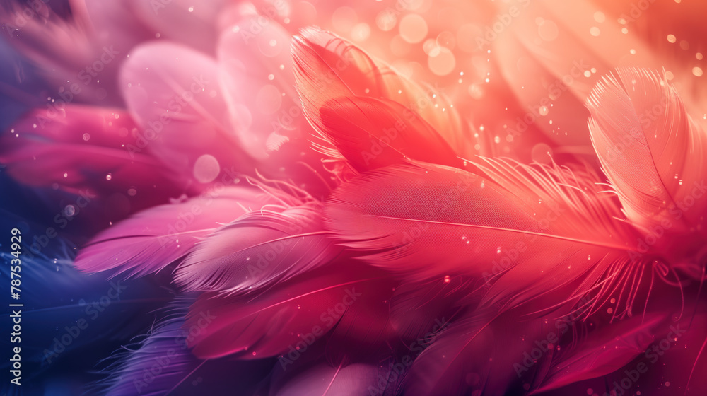 Bright pink and purple feathers with bokeh. Bright pink and purple feathers with bokeh.