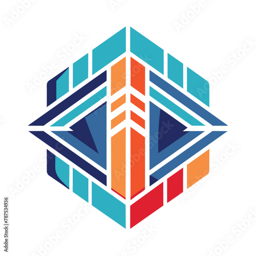 Abstract geometric shapes in a minimalist logo design, Abstract geometric shapes hinting at a minimalist logo for a transit system