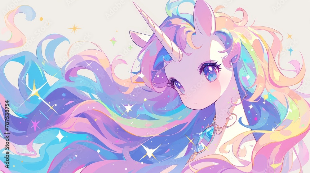 Beautiful unicorn, pastel colors