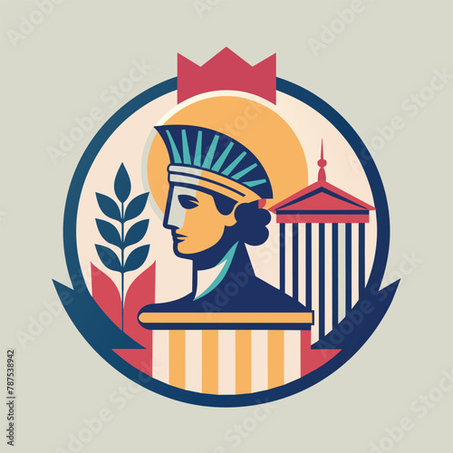 A minimalist representation of the iconic Statue of Liberty, featuring clean lines and subtle artistic references, A minimalist logo with a subtle nod to art history, using timeless design elements