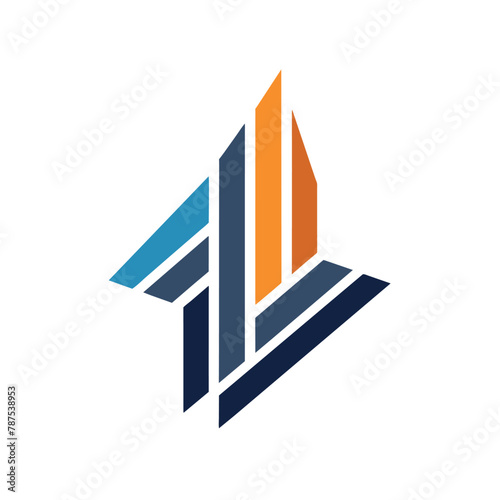 A sleek logo design representing a construction company with clean lines and a sophisticated look, Create a minimalist logo with clean lines and geometric shapes