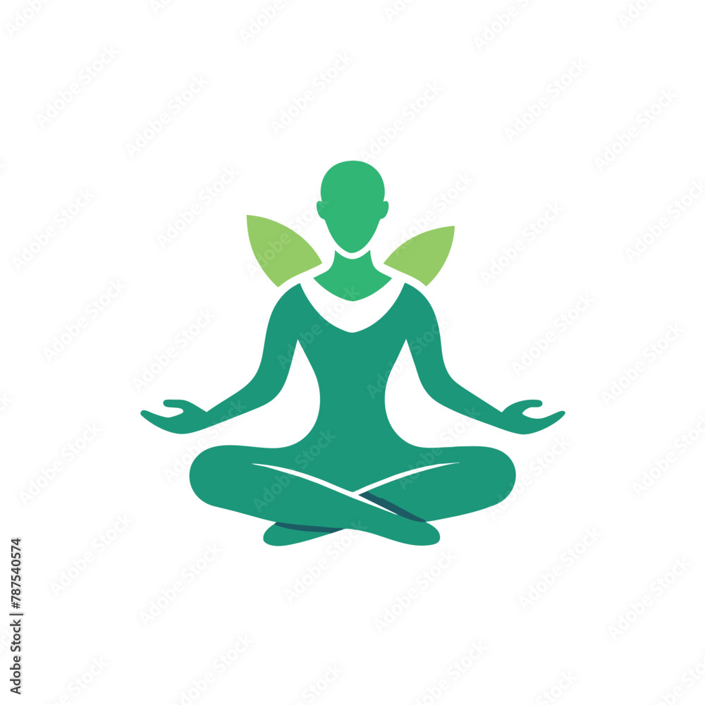 A woman seated in a lotus position with her hands raised in the air, A serene image of a meditating figure set against a clean, white background A woman seated in a lotus position with her hands raised in the air, A serene image of a meditating figure set against a clean, white background