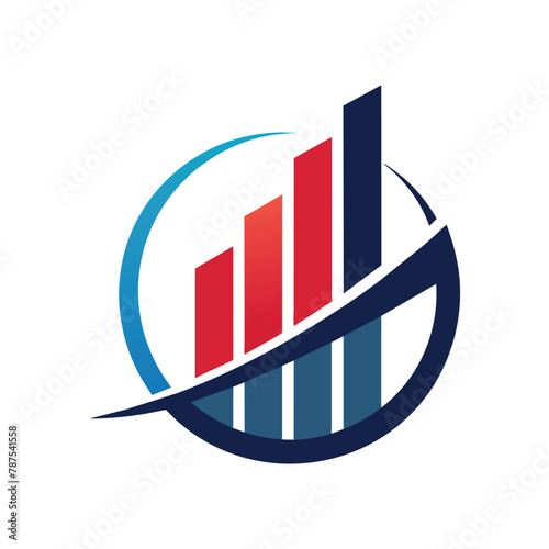 A sleek and simple logo design featuring a graph or chart, A sleek and simple logo featuring a graph or chart to represent financial analysis